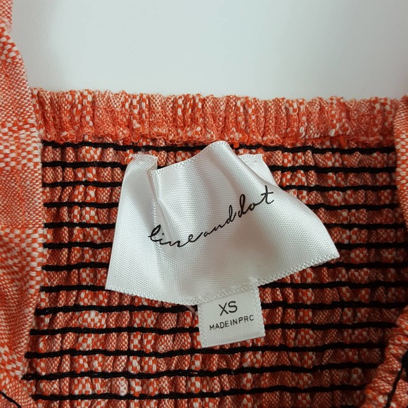 Line & Dot Revolve Zoe Smocked Top Ruffle Trim Women's XS - Picture 9 of 12